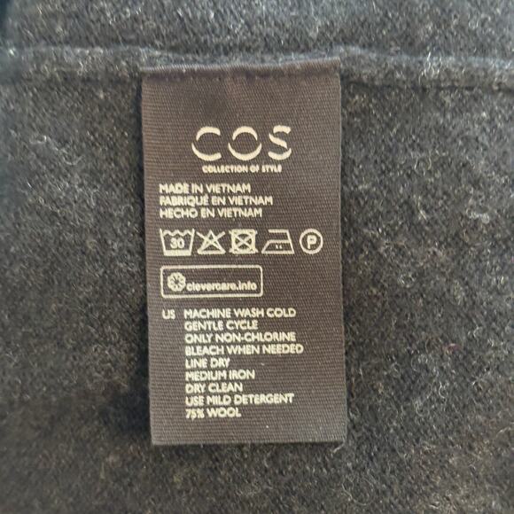 COS Turtleneck Wool Blend Sweater Womens Large Black Heathered Pullover *FLAW - Picture 5 of 10